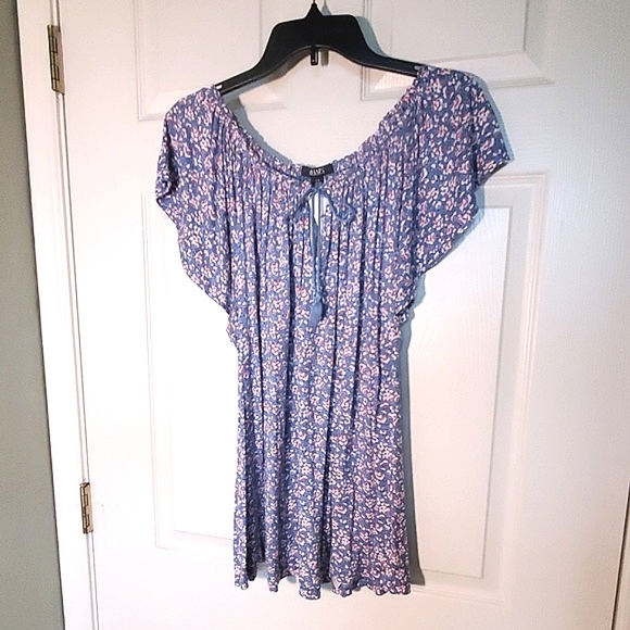 NWT Chaps Floral Peasant Tunic Top, L - Picture 4 of 6